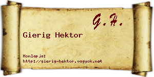 Gierig Hektor névjegykártya